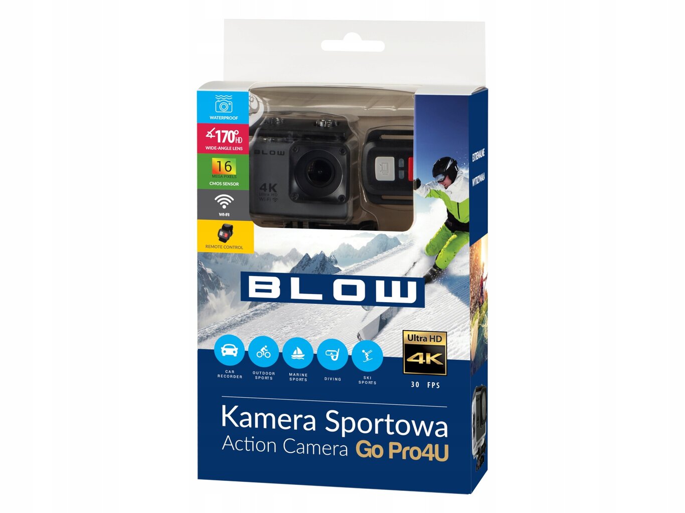 Blow GoPro4U 4K kaina ir informacija | Veiksmo ir laisvalaikio kameros | pigu.lt