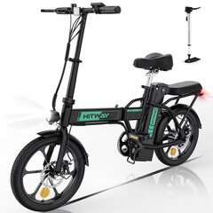 Elektrinis dviratis Hitway BK5 16", juodas kaina ir informacija | Elektriniai dviračiai | pigu.lt