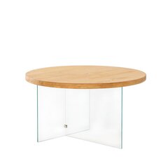 Кофейный столик Asir, 70x40 см, бежевый/прозрачный цена и информация | Журнальные столики | pigu.lt