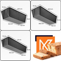 Формы для выпечки кексов Kadax, 3 шт., 12 x 35 см. цена и информация | Формы, посуда для выпечки | pigu.lt