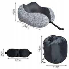 3D подушка для путешествий с маской для глаз цена и информация | Аксессуары для автокресел | pigu.lt