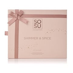 Декоративный косметический набор Sosu Shimmer And Spice: палитра теней для век Nude 1.2x4 г, + коричневый карандаш для глаз, 1.1 г + кисть для глаз цена и информация | Тушь, средства для роста ресниц, тени для век, карандаши для глаз | pigu.lt