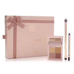 Декоративный косметический набор Sosu Shimmer And Spice: палитра теней для век Nude 1.2x4 г, + коричневый карандаш для глаз, 1.1 г + кисть для глаз цена и информация | Тушь, средства для роста ресниц, тени для век, карандаши для глаз | pigu.lt