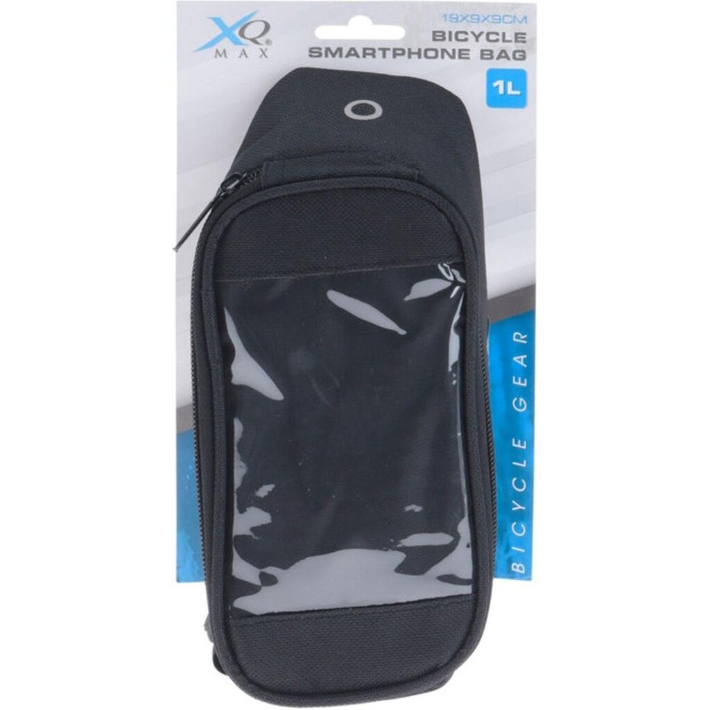Dviračio rėmo krepšys su telefono dėklu XQmax, juodas kaina ir informacija | Kiti dviračių priedai ir aksesuarai | pigu.lt