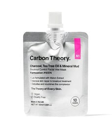 Veido kaukė Carbon Theory Charcoal, Tea Tree Oil & Mineral Mud Breakout Control Facial Wet Mask, 50 ml цена и информация | Маски для лица, патчи для глаз | pigu.lt