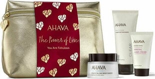 Косметический набор Ahava Set The Power of Love You are Fabulous для женщин: дневной крем для сухой-нормальной кожи, 50 мл + грязевая маска для лица, 100 мл + минеральный крем для рук, 40 мл + косметичка цена и информация | Кремы для лица | pigu.lt