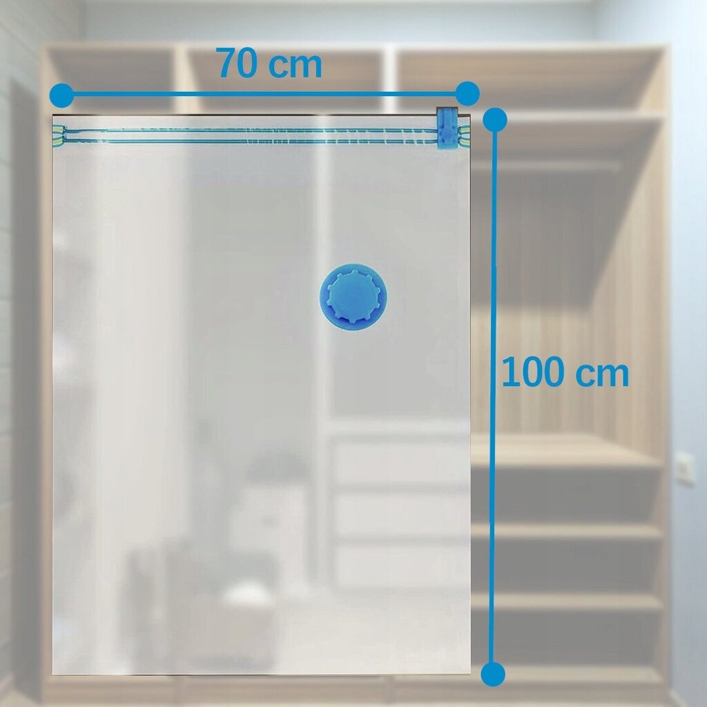 Vakuuminiai maišeliai drabužiams, patalynei, 5 vnt., 70x100 kaina ir informacija | Pakabos, maišai drabužiams | pigu.lt