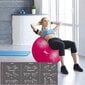 Rožinis gimnastikos kamuoliukas 65 cm su pėdų pompa - Medi Sleep kaina ir informacija | Gimnastikos kamuoliai | pigu.lt