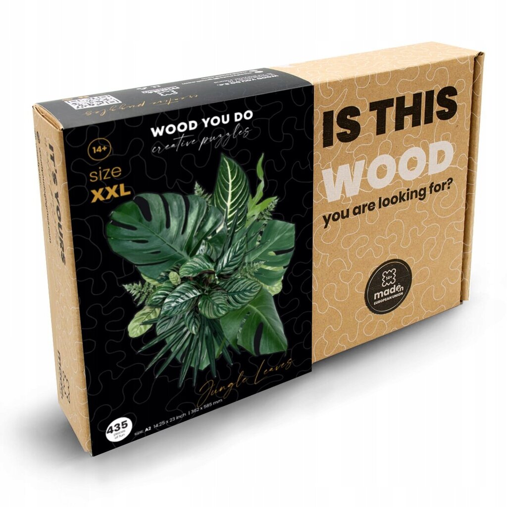 Medinė dėlionė Džiunglių lapai Wood You Do, 435d. kaina ir informacija | Dėlionės (puzzle) | pigu.lt