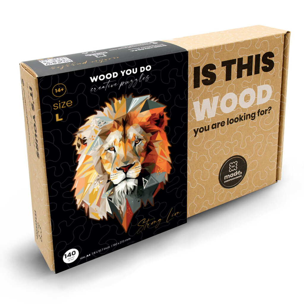 Medinė dėlionė Liūtas Wood You Do, 140d. kaina ir informacija | Dėlionės (puzzle) | pigu.lt