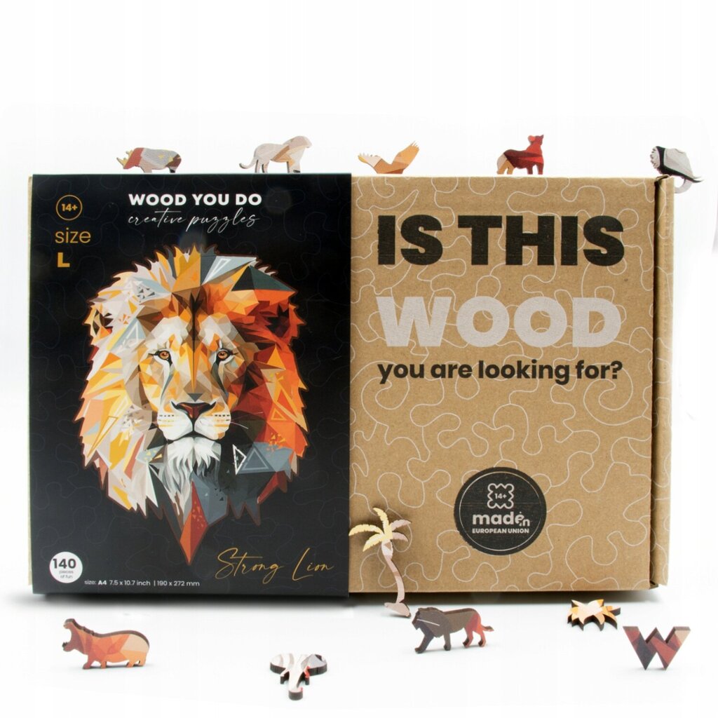 Medinė dėlionė Liūtas Wood You Do, 140d. цена и информация | Dėlionės (puzzle) | pigu.lt