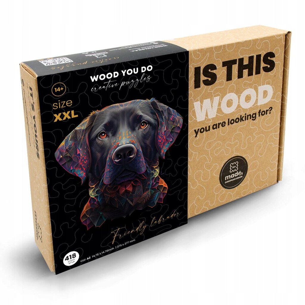 Medinė dėlionė šuo Labradoras Wood You Do, 418d. kaina ir informacija | Dėlionės (puzzle) | pigu.lt