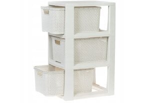 Ванная полка Rattan с 3 корзинами, 29,3x23,9x48,5 см цена и информация | Набор акскссуаров для ванной | pigu.lt