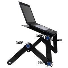 Складной столик для ноутбука, черный цена и информация | Компьютерные, письменные столы | pigu.lt
