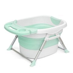 Sulankstoma vonia su pagalve kūdikiams, žalia цена и информация | Товары для купания | pigu.lt