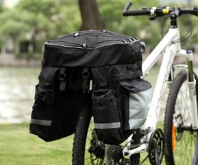Dvigubas dviračių krepšys, juodas цена и информация | Сумки, держатели для телефонов | pigu.lt