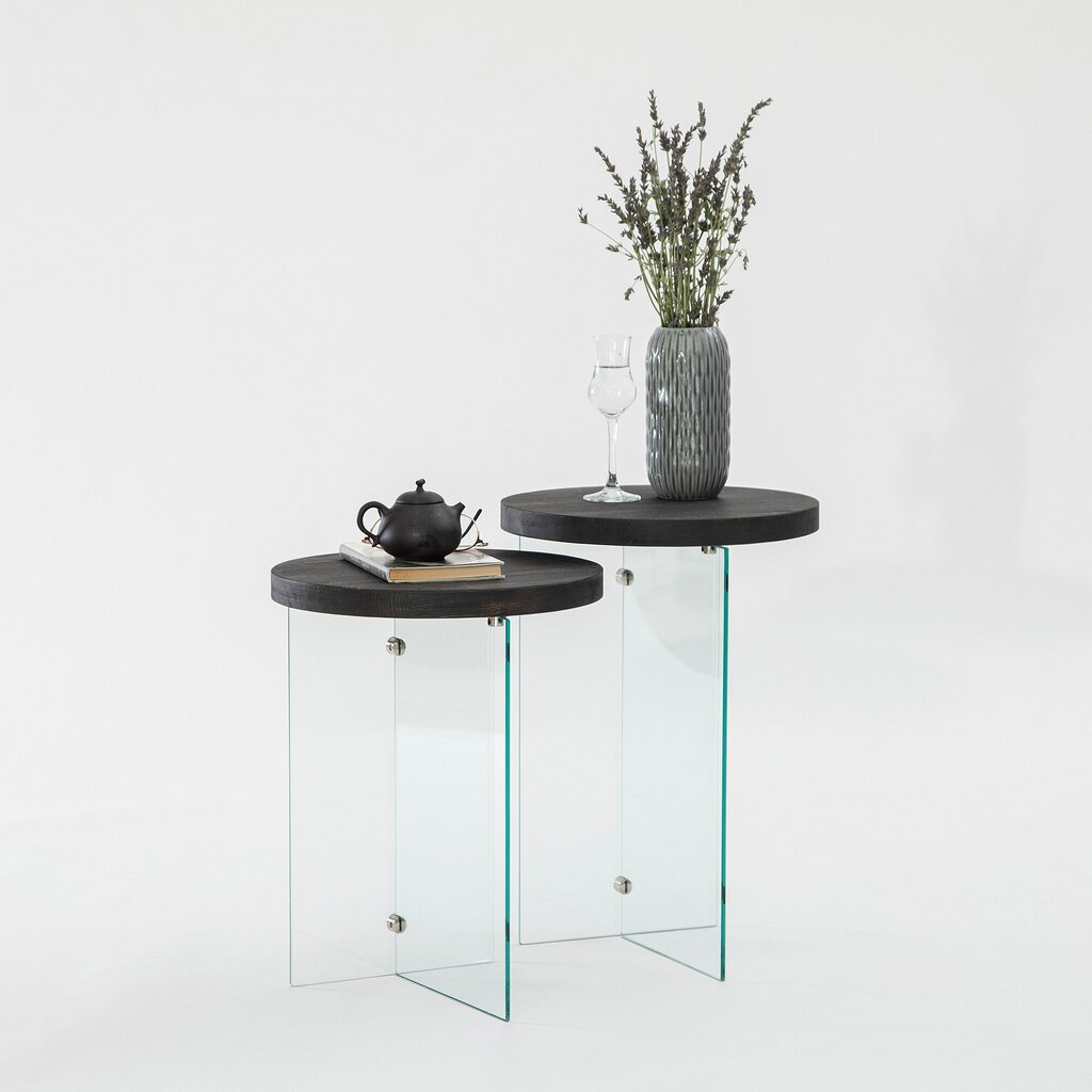 Kavos staliuko komplektas Asir, 35x51 cm, pilkas kaina ir informacija | Kavos staliukai | pigu.lt