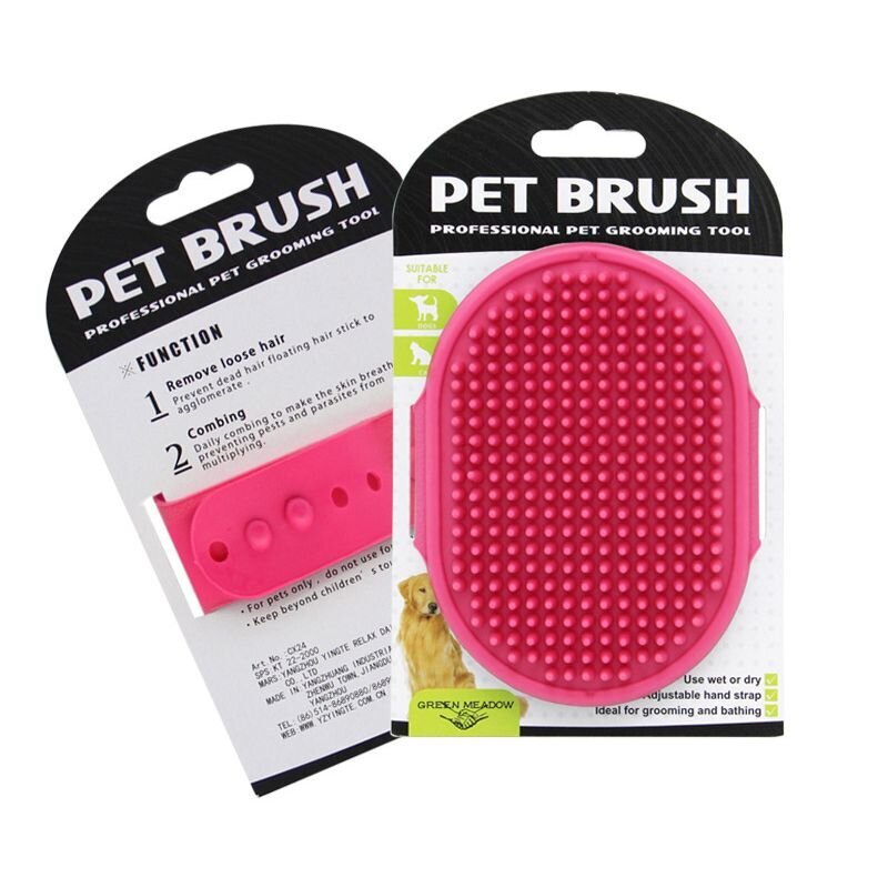 Masažinis vonios šepetėlis šunims, rožinis kaina ir informacija | Kosmetinės priemonės gyvūnams | pigu.lt