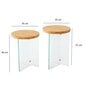 Kavos staliuko komplektas Asir, 35x51 cm, smėlio spalvos/skaidrus kaina ir informacija | Kavos staliukai | pigu.lt