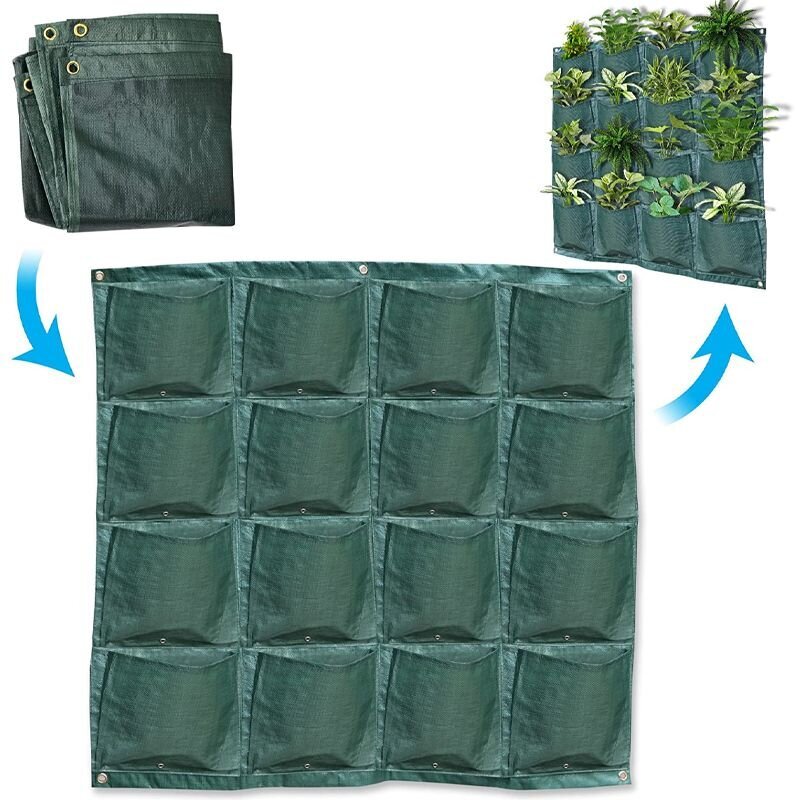 Pakabinamas augalų sodinimo krepšys, 16 kišenių, 4 eilės kaina ir informacija | Sodo įrankiai | pigu.lt