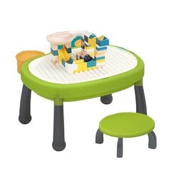 Daugiafunkcinis vaikiškas stalas, žalias/pilkas цена и информация | Детские столы и стулья | pigu.lt