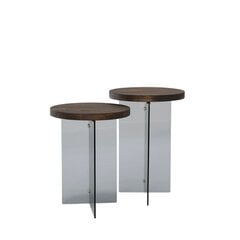 Kavos staliuko komplektas Asir, 35x51 cm, rudas/pilkas kaina ir informacija | Kavos staliukai | pigu.lt