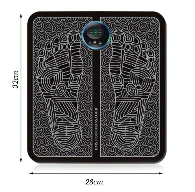 Pėdų masažo kilimėlis EMS pėdų masažuoklis, juodas kaina ir informacija | Masažo reikmenys | pigu.lt