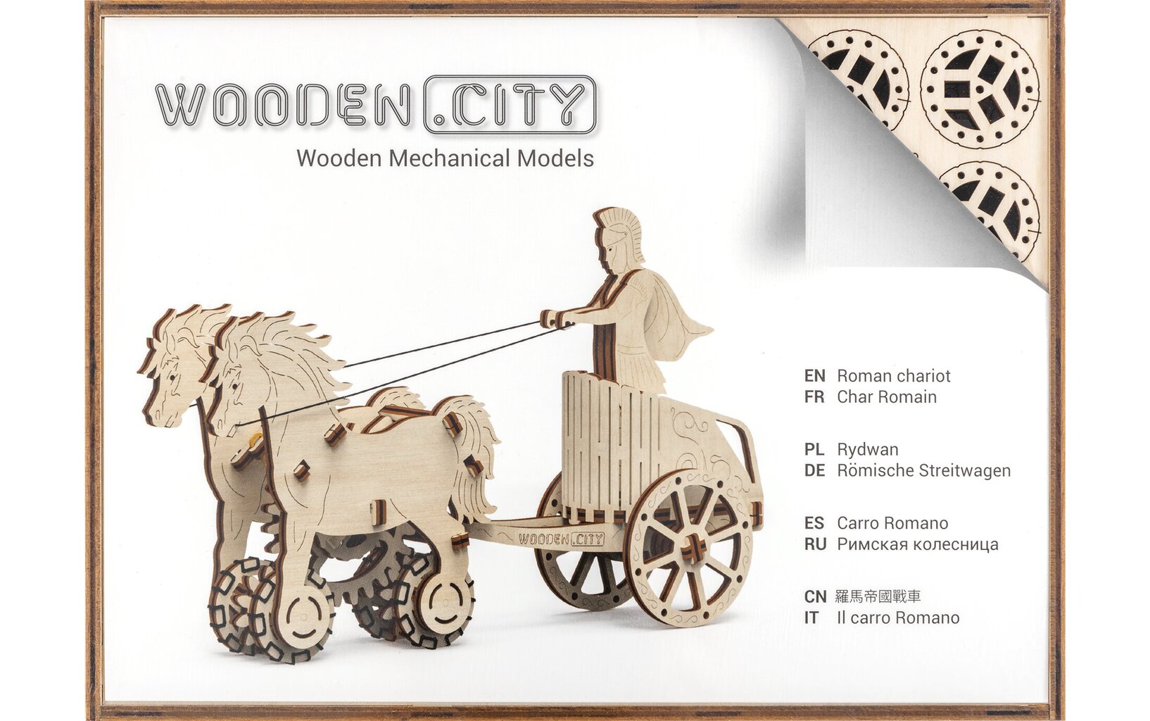 Medinis konstruktorius Wooden city Romos vežimas, 69 d. цена и информация | Konstruktoriai ir kaladėlės | pigu.lt