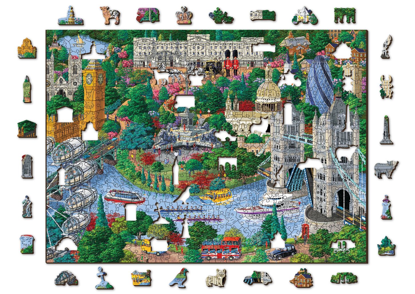 Medinė dėlionė su figūrėlėmis Wooden city Londonas, 750 d. kaina ir informacija | Dėlionės (puzzle) | pigu.lt