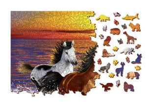 Деревянный пазл-головоломка с уникальными элементами для детей и взрослых "Wild Horses on the Beach" Wooden Puzzle 1000 деталей / Wooden.city цена и информация | Пазлы | pigu.lt
