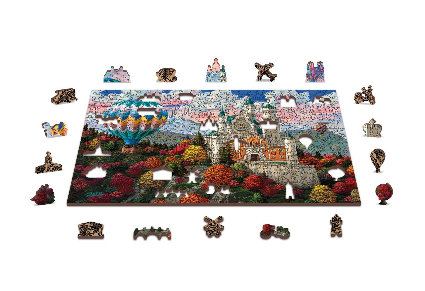 Medinė dėlionė su figūrėlėmis Wooden city Neuschwansteino pilis, 750 d. kaina ir informacija | Dėlionės (puzzle) | pigu.lt