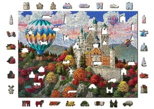 Деревянный пазл-головоломка с уникальными элементами для детей и взрослых  "The Neuschwanstein Castle" Wooden Puzzle 1000 деталей / Wooden.city цена и информация | Пазлы | pigu.lt
