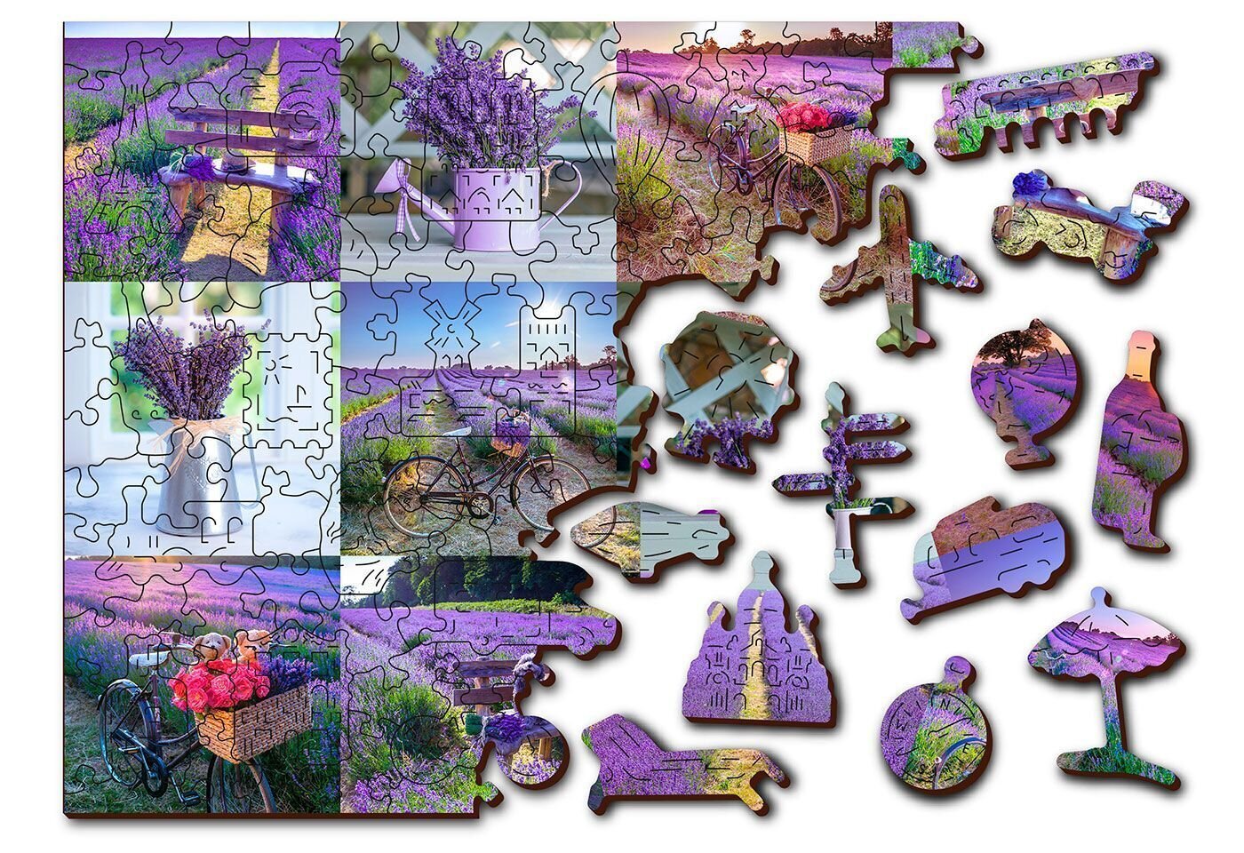 Medinė dėlionė su figūrėlėmis Wooden city Prancūzijos levandos, 150 d. цена и информация | Dėlionės (puzzle) | pigu.lt