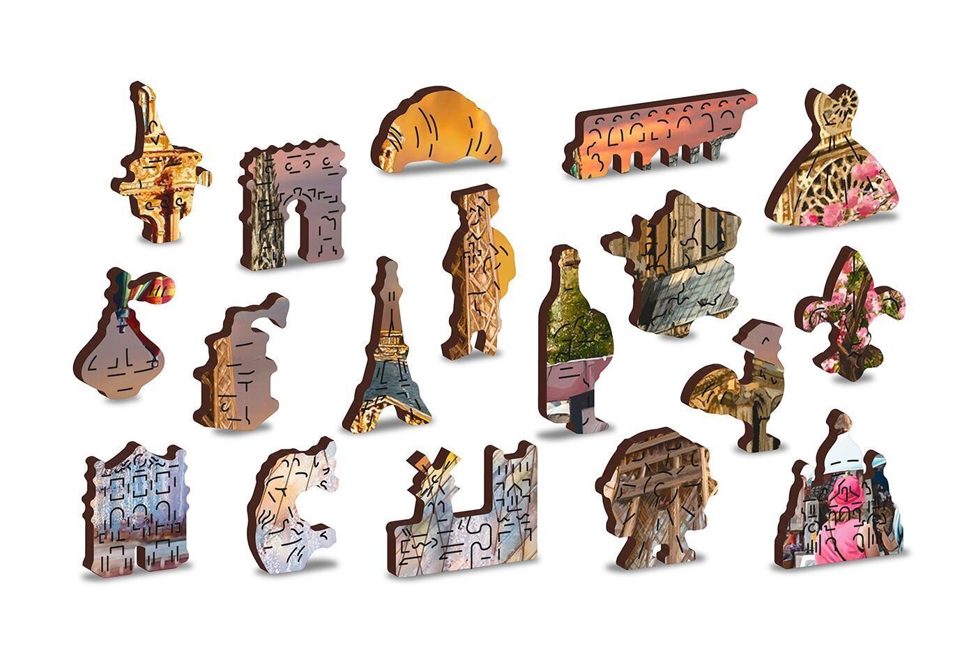 Medinė dėlionė su figūrėlėmis Wooden city Pavasaris Paryžiaus, 600 d. kaina ir informacija | Dėlionės (puzzle) | pigu.lt