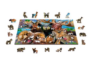 Medinė dėlionė su figūrėlėmis Wooden city Miško gyvūnai 200 d. kaina ir informacija | Dėlionės (puzzle) | pigu.lt