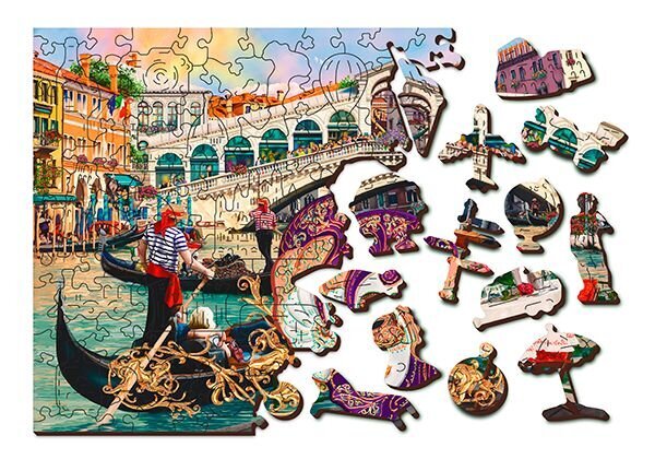 Medinė dėlionė su figūrėlėmis Wooden city Venecijos kardnavalas, 150 d. kaina ir informacija | Dėlionės (puzzle) | pigu.lt