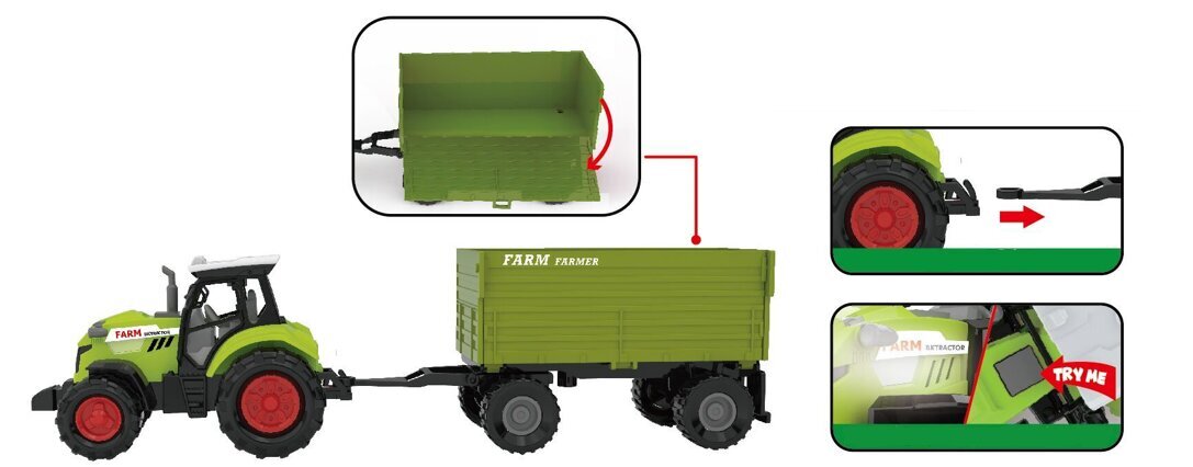 Interaktyvus traktorius su priekaba Sambro kaina ir informacija | Žaislai berniukams | pigu.lt