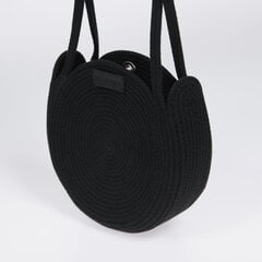 Apvalus juodas krepšys Textile-Contact kaina ir informacija | Moteriškos rankinės | pigu.lt