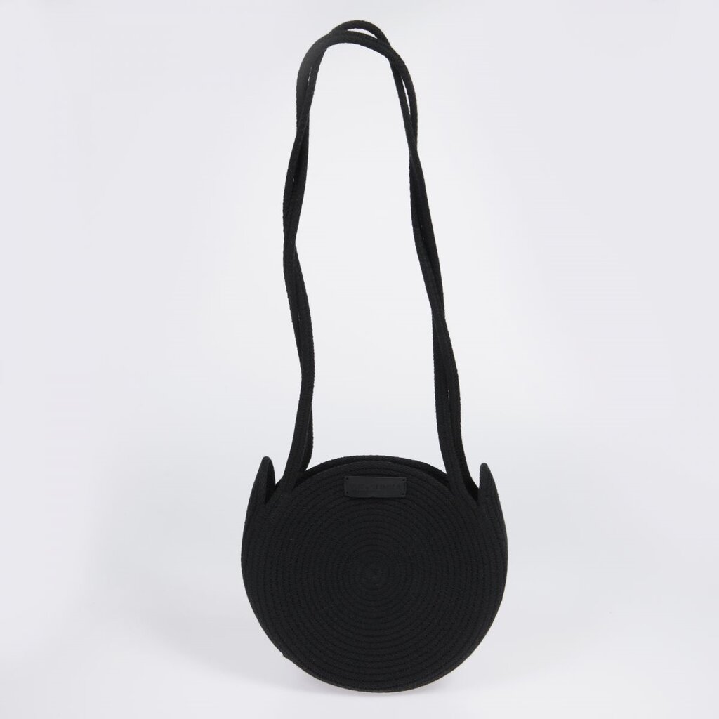 Apvalus juodas krepšys Textile-Contact цена и информация | Moteriškos rankinės | pigu.lt