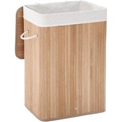 Корзина для белья, натуральный бамбук, металлический каркас, хлопковый мешок, 72 л цена и информация | Набор акскссуаров для ванной | pigu.lt