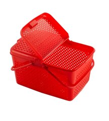 Iškylų krepšelis, raudonas цена и информация | Посуда для хранения еды | pigu.lt
