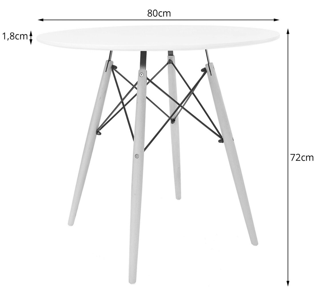 Stalas Leobert, baltas kaina ir informacija | Virtuvės ir valgomojo stalai, staliukai | pigu.lt