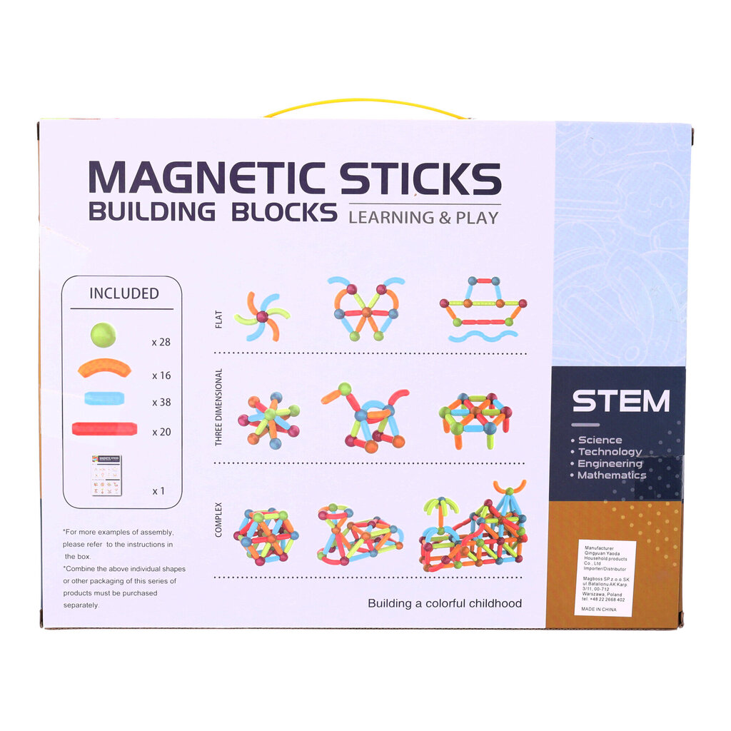 Magnetinis konstruktorius, 102 d. kaina ir informacija | Konstruktoriai ir kaladėlės | pigu.lt