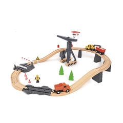 Medinė automobilių trasa su priedais Tooky Toy цена и информация | Игрушки для мальчиков | pigu.lt