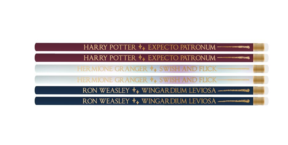 Pieštukai Harry Potter Hogwarts Wands, 6 vnt. kaina ir informacija | Kanceliarinės prekės | pigu.lt