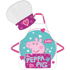 Peppa Pig prijuostės ir kepurės rinkinys, 2 dalių kaina ir informacija | Virtuviniai rankšluosčiai, pirštinės, prijuostės | pigu.lt