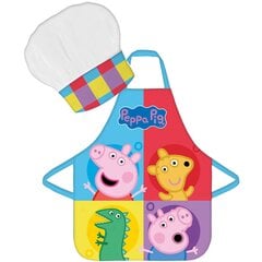 Peppa Pig prijuostės ir virėjo kepurės rinkinys, 2 dalių kaina ir informacija | Virtuviniai rankšluosčiai, pirštinės, prijuostės | pigu.lt