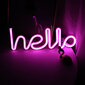 Dekoratyvinė LED lempa Hello, violetinė kaina ir informacija | Dekoracijos šventėms | pigu.lt