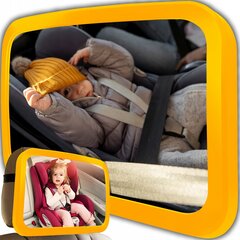 Galinis automobilio veidrodėlis kūdikio stebėjimui, yellow цена и информация | Аксессуары для автокресел | pigu.lt