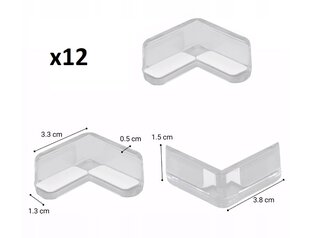 Silikoninės aštrių kampų apsaugos, 12vnt., permatomos цена и информация | Товары для безопасности детей дома | pigu.lt